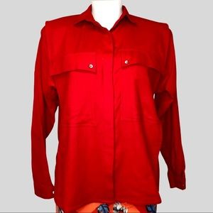 Women Baldanza button down wool blend shirt, sz 8